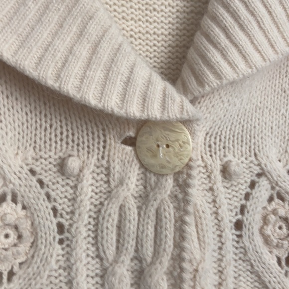 Cynthia Steffe Sz M Off White single button cardigan sweater coat - Picture 4 of 6